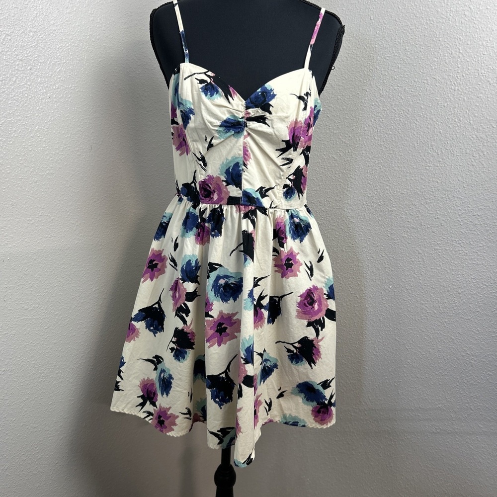 Forever 21 Dress Women's Medium White Floral Babydoll Sundress Cottagcore Summer